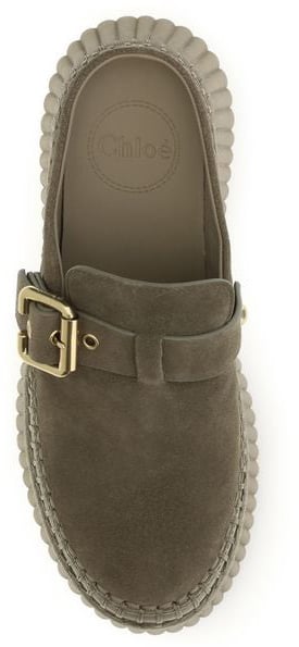 Chloé Bicolor Calf Leather Bos Taurus Mules