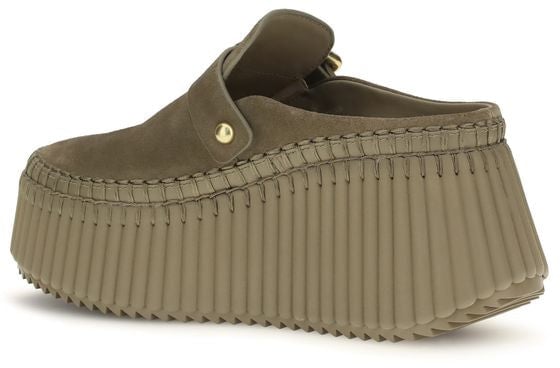 Chloé Bicolor Calf Leather Bos Taurus Mules