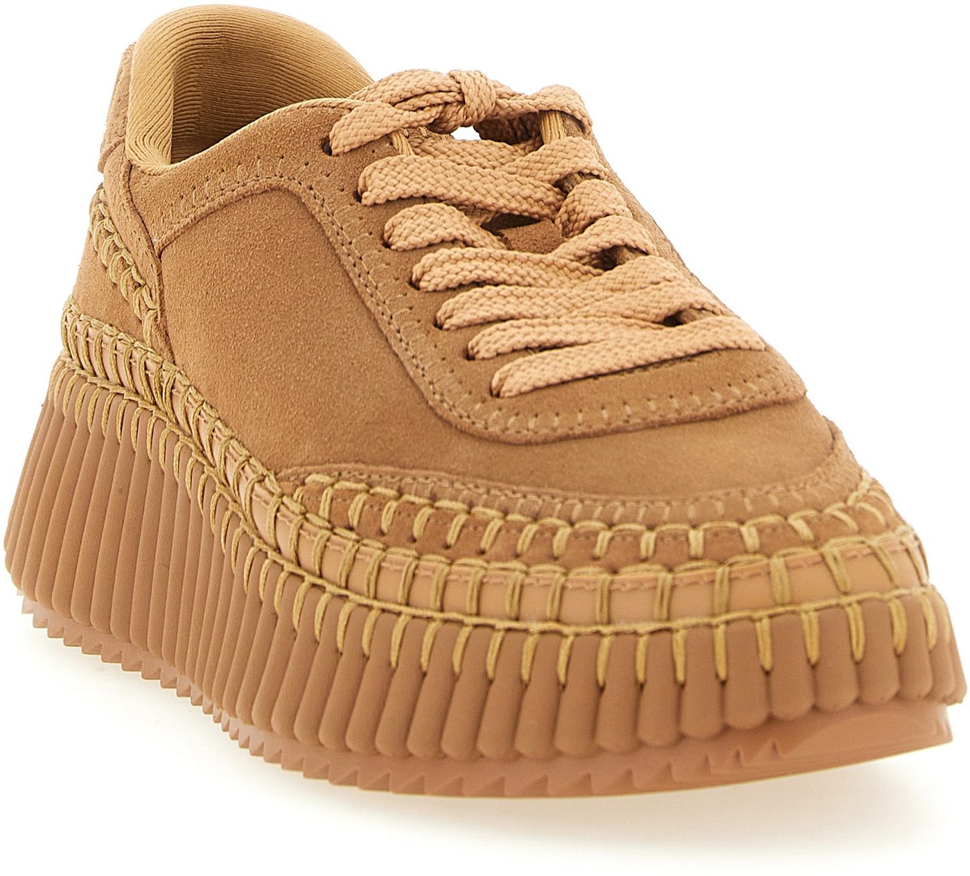 Chloé Beige Polyester Platform Sneakers