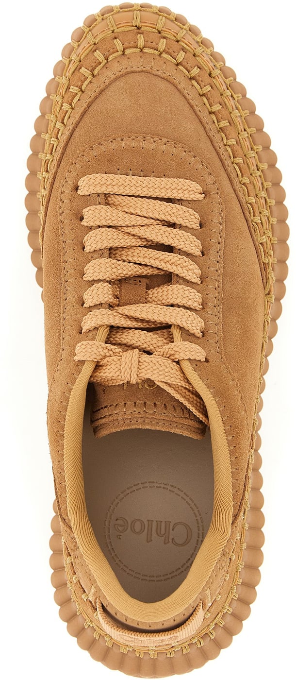 Chloé Beige Polyester Platform Sneakers