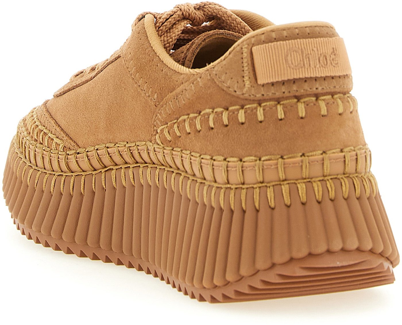 Chloé Beige Polyester Platform Sneakers