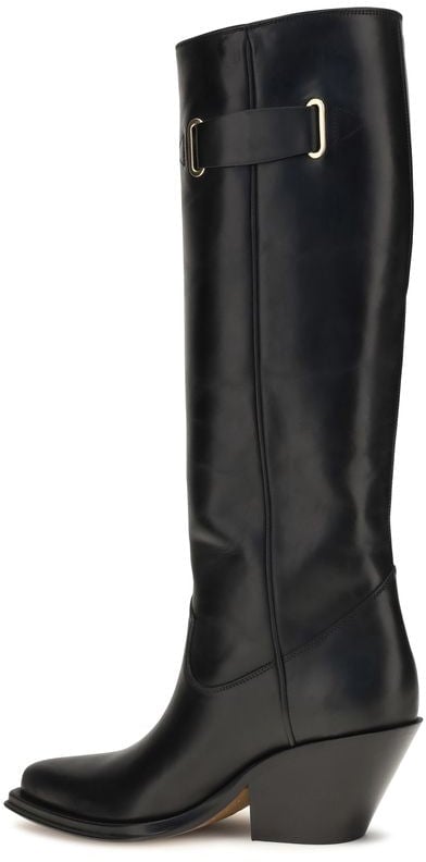 Chloé Black Calf Leather Bos Taurus Over The Knee