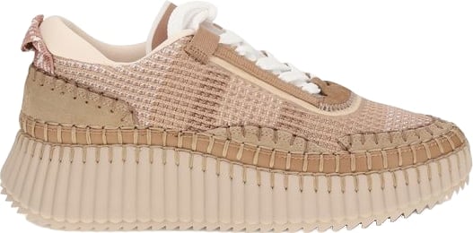 Chloé Beige Nylon Athletic Sneakers