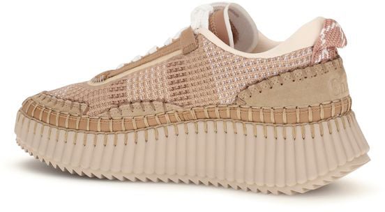 Chloé Beige Nylon Athletic Sneakers