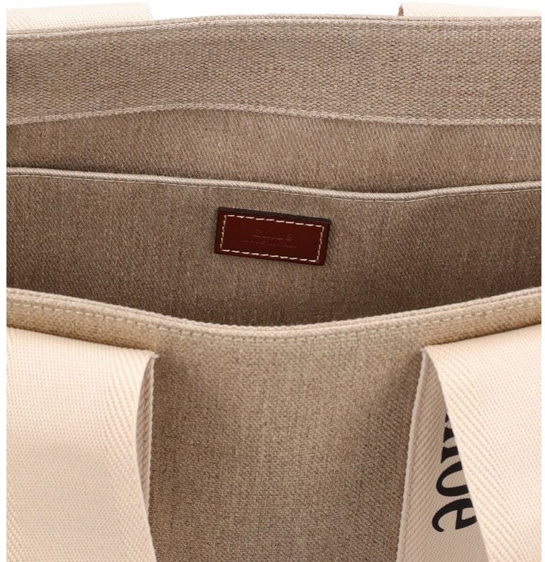 Chloé Beige Linen Tote Bag