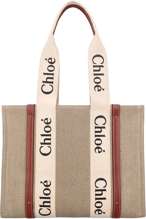 Chloé Beige Linen Tote Bag