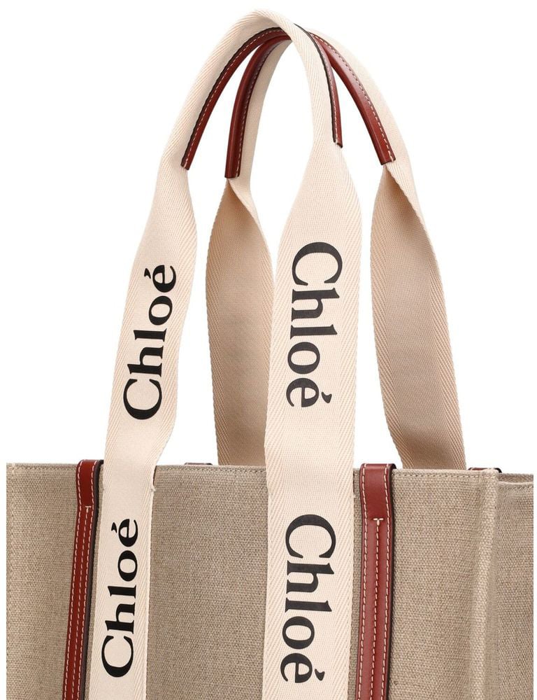 Chloé Beige Linen Tote Bag