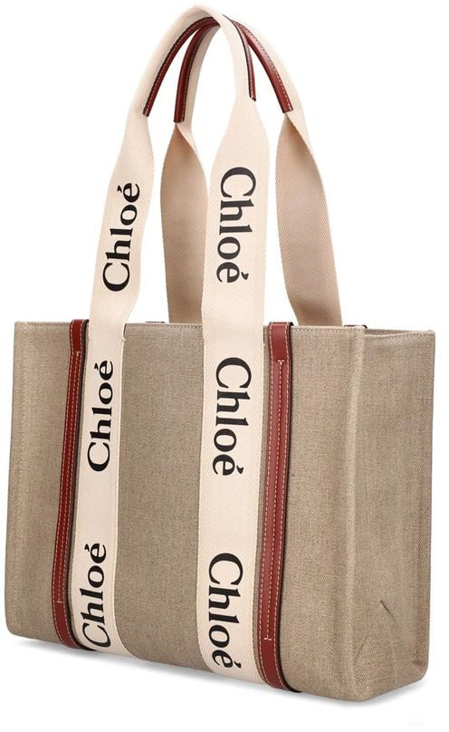 Chloé Beige Linen Tote Bag