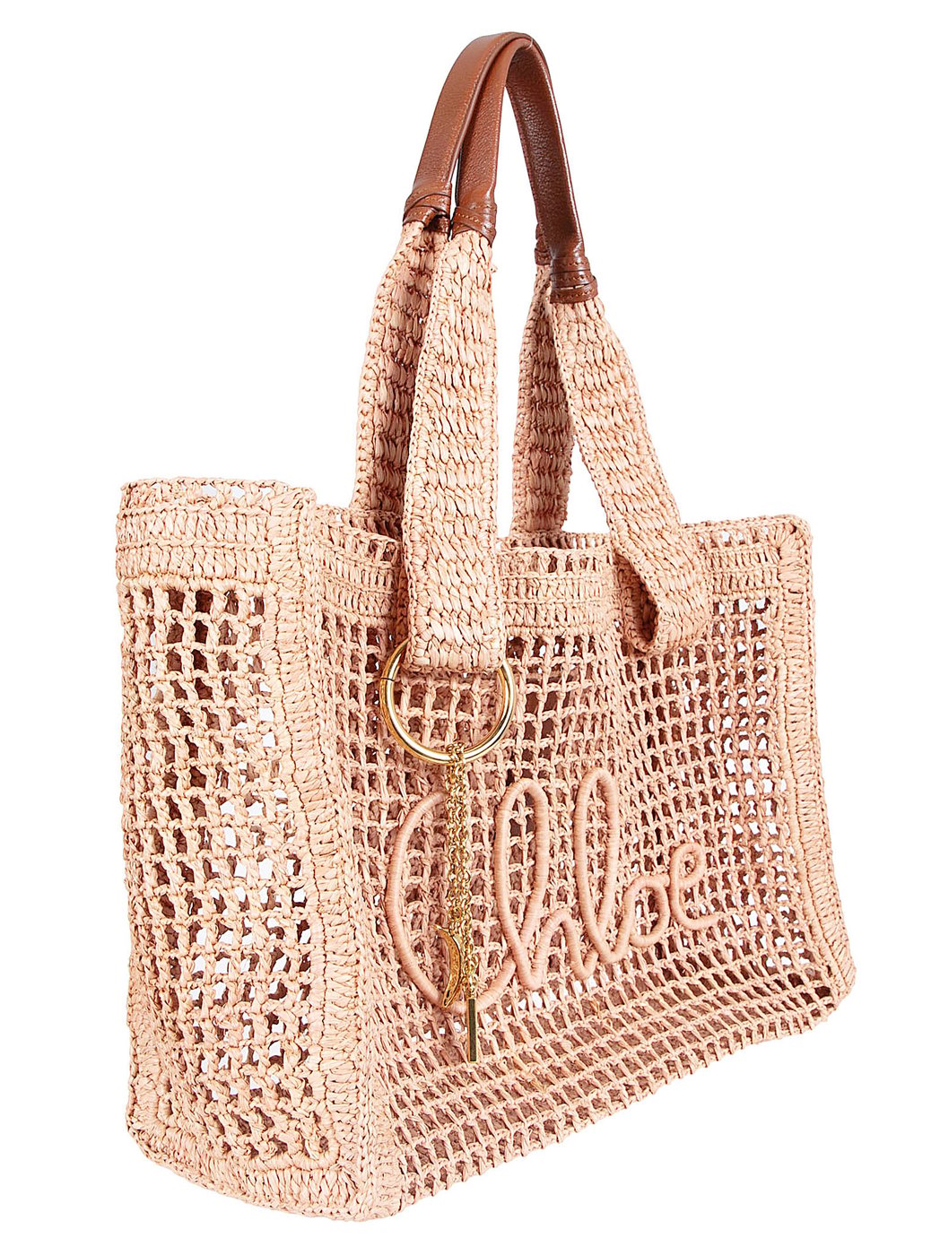 Rectangular Woven Tote Bag with Leather Accents