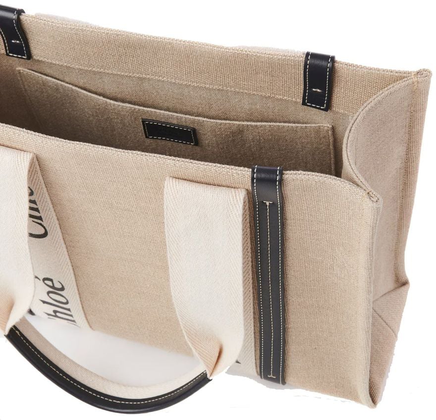 Chloé Beige Linen Tote Bag