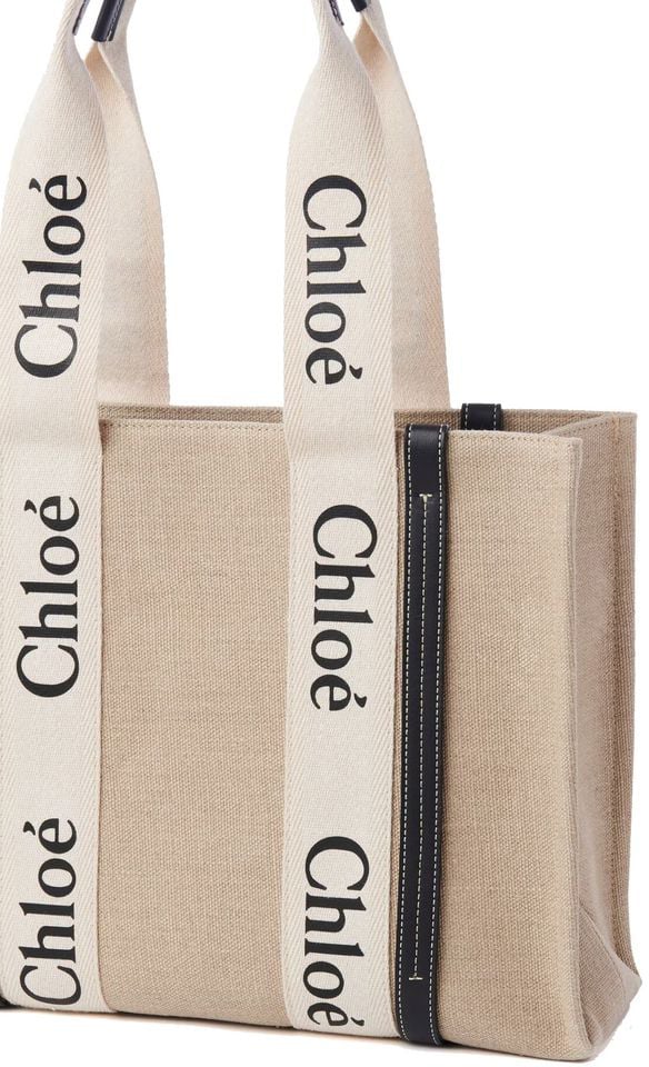 Chloé Beige Linen Tote Bag
