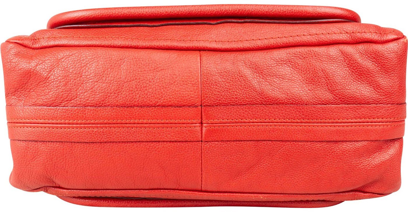 Chloé Red Grained Leather Paraty Shoulder Handbag