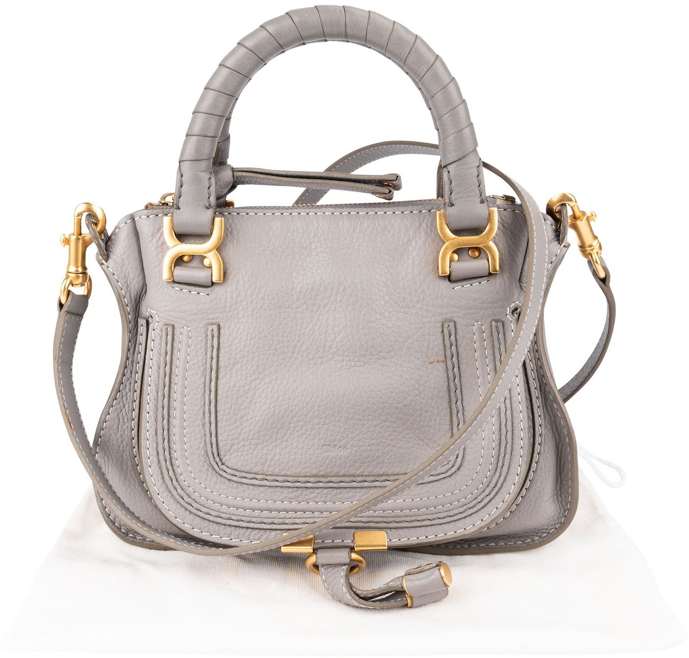 Chloé Grained Calfskin Mini Marcie Crossbody Handbag
