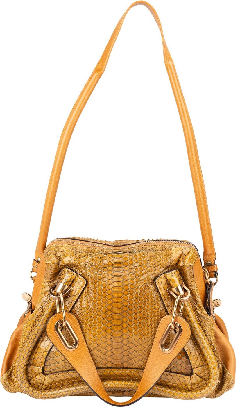 Chloé Python Leather Paraty Shoulder Bag