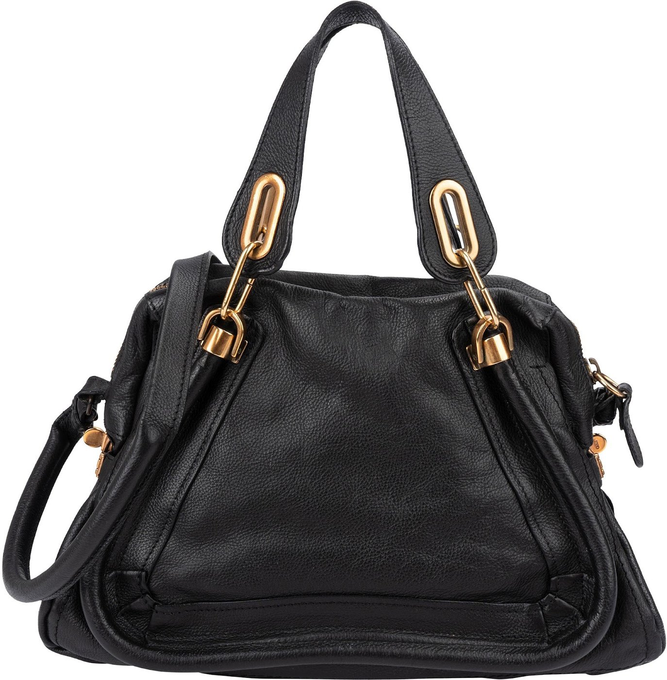 Chloé Black Leather Paraty Shoulder Handbag