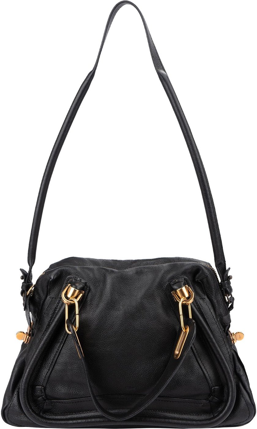 Chloé Black Leather Paraty Shoulder Handbag