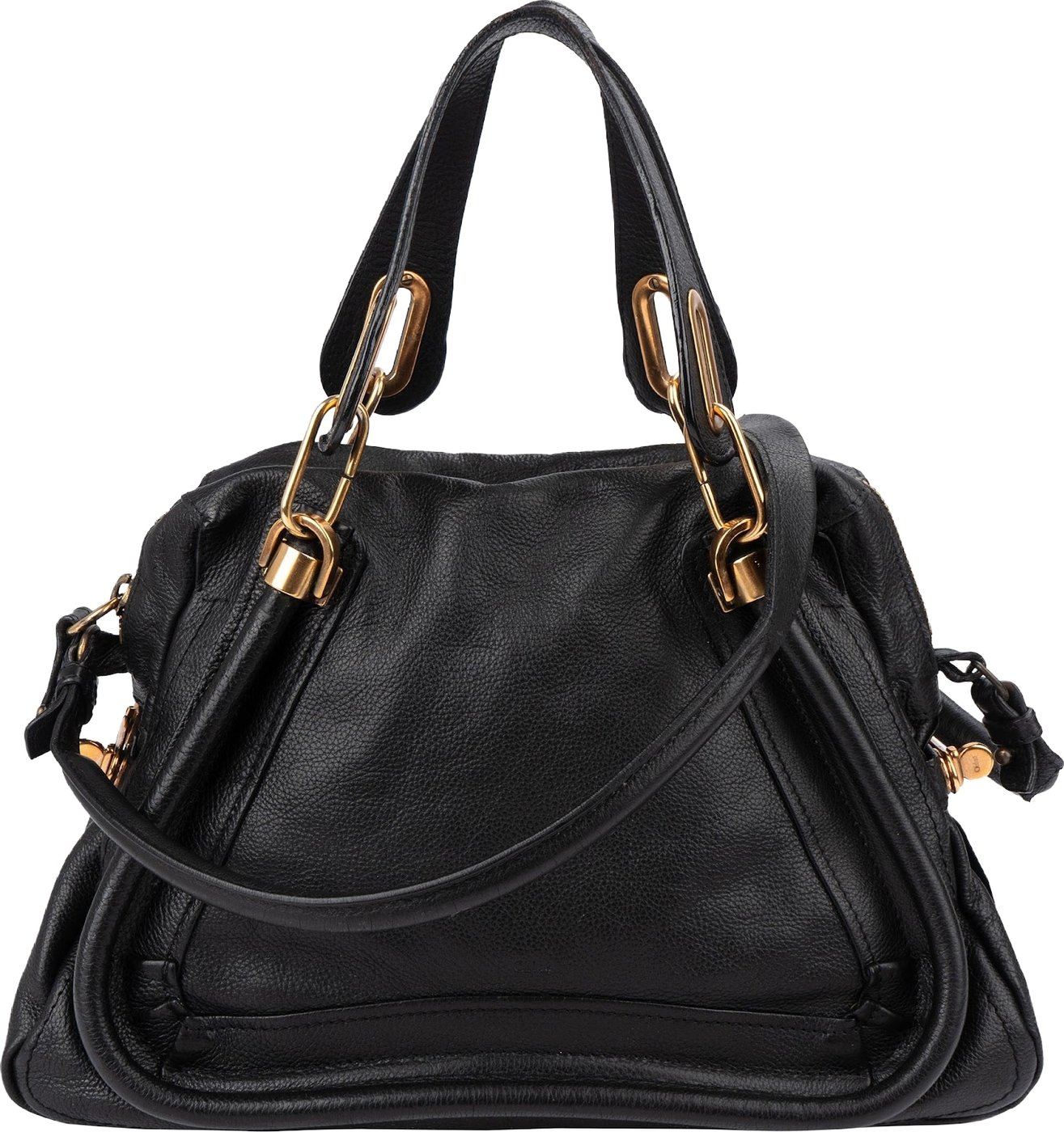 Chloé Black Leather Paraty Shoulder Handbag