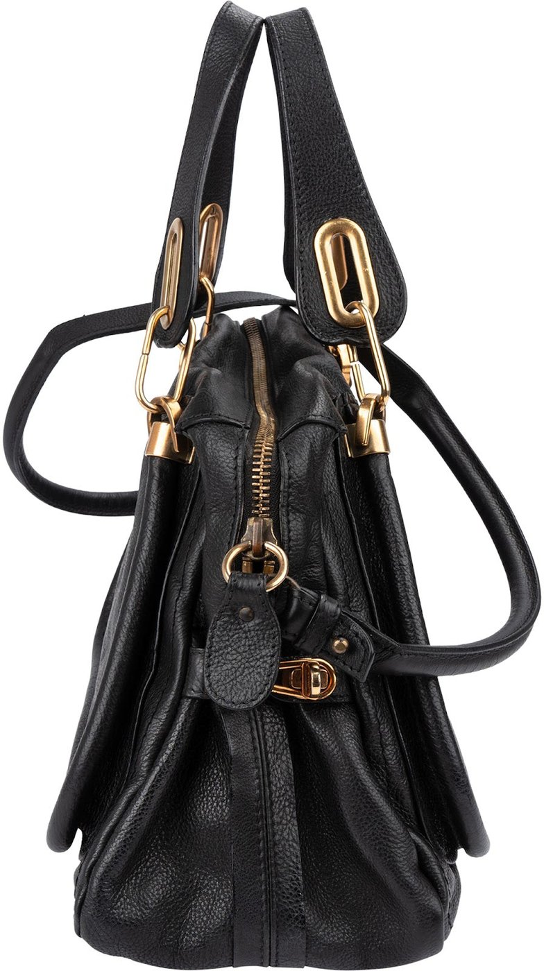 Chloé Black Leather Paraty Shoulder Handbag