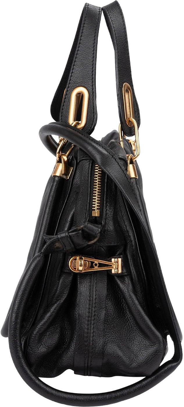 Chloé Black Leather Paraty Shoulder Handbag