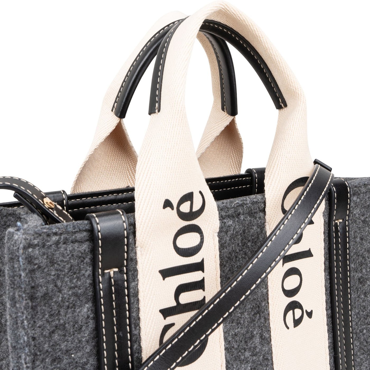 Chloé Felt Small Woody Tote Crossbody Handbag