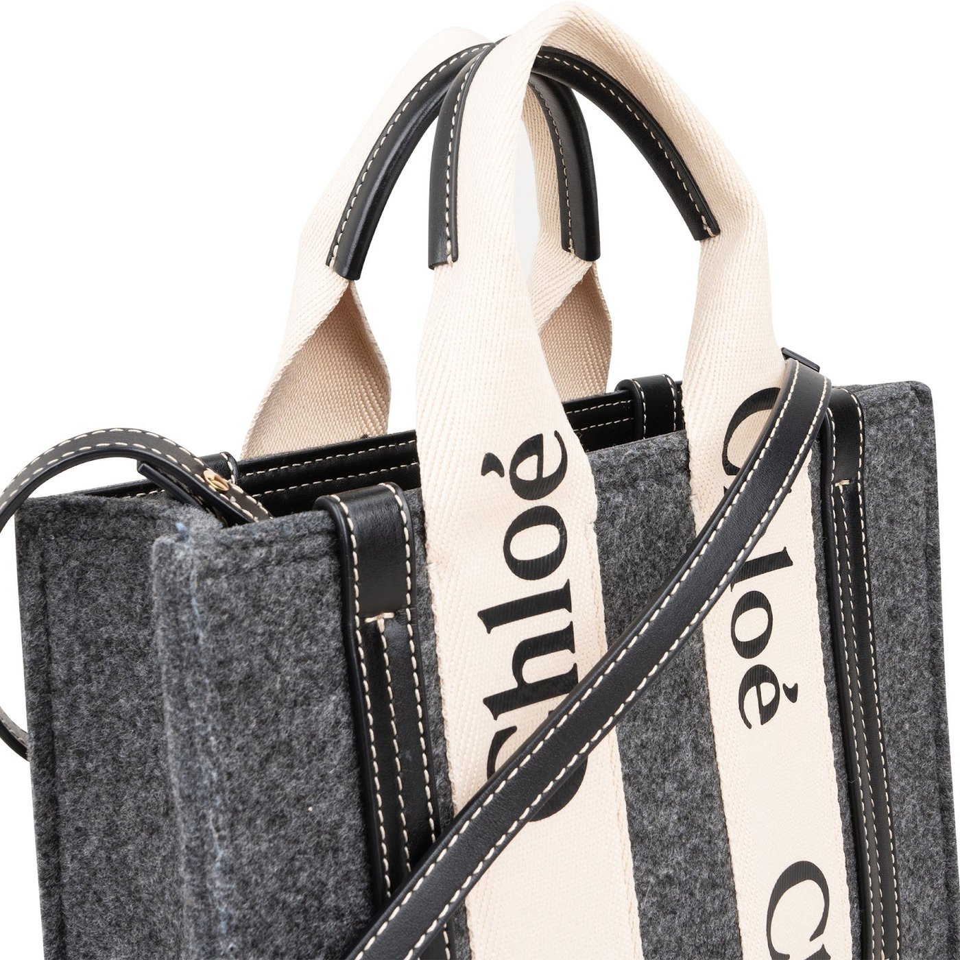 Chloé Felt Small Woody Tote Crossbody Handbag