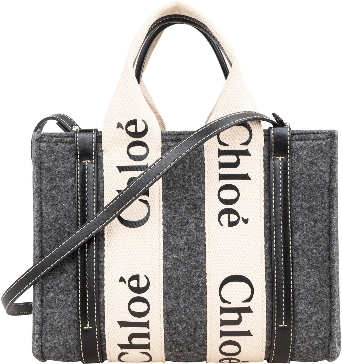 Chloé Felt Small Woody Tote Crossbody Handbag