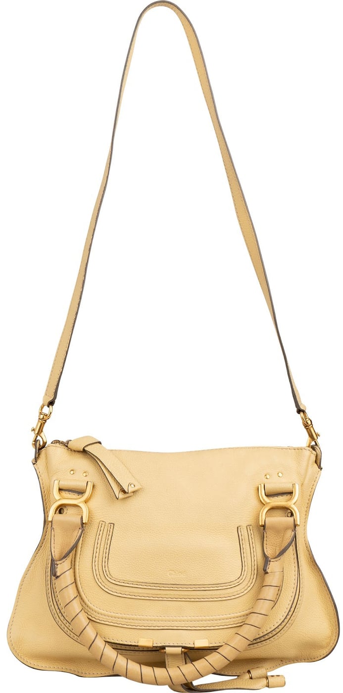 Chloé Grained Calfskin Marcie Double Carry Handbag