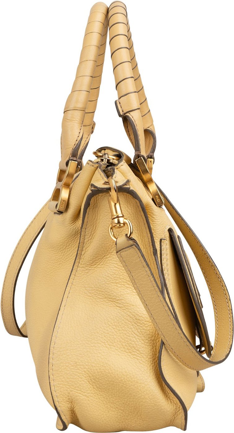 Chloé Grained Calfskin Marcie Double Carry Handbag