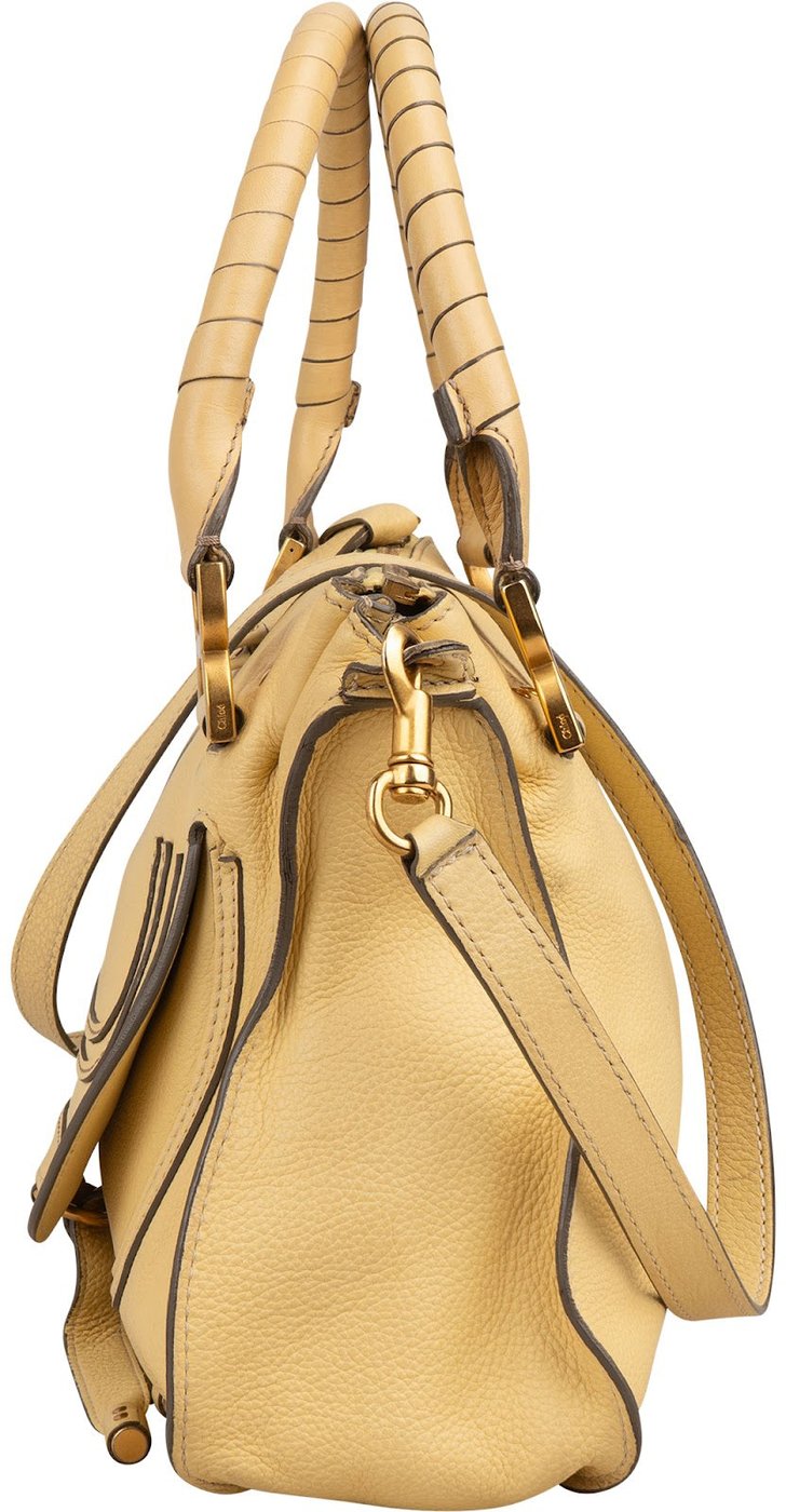 Chloé Grained Calfskin Marcie Double Carry Handbag