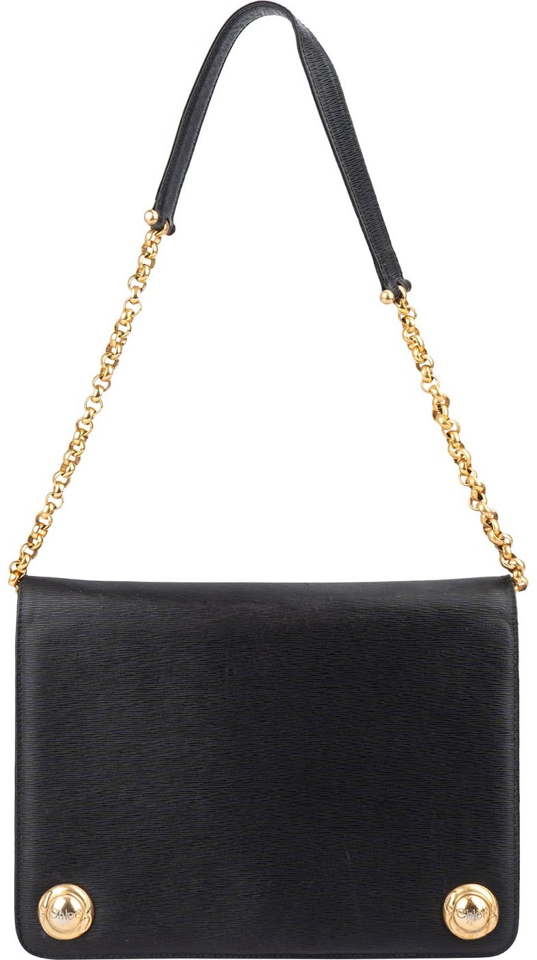 Chloé Ribbed Leather Music Box Flap Crossbody Bag
