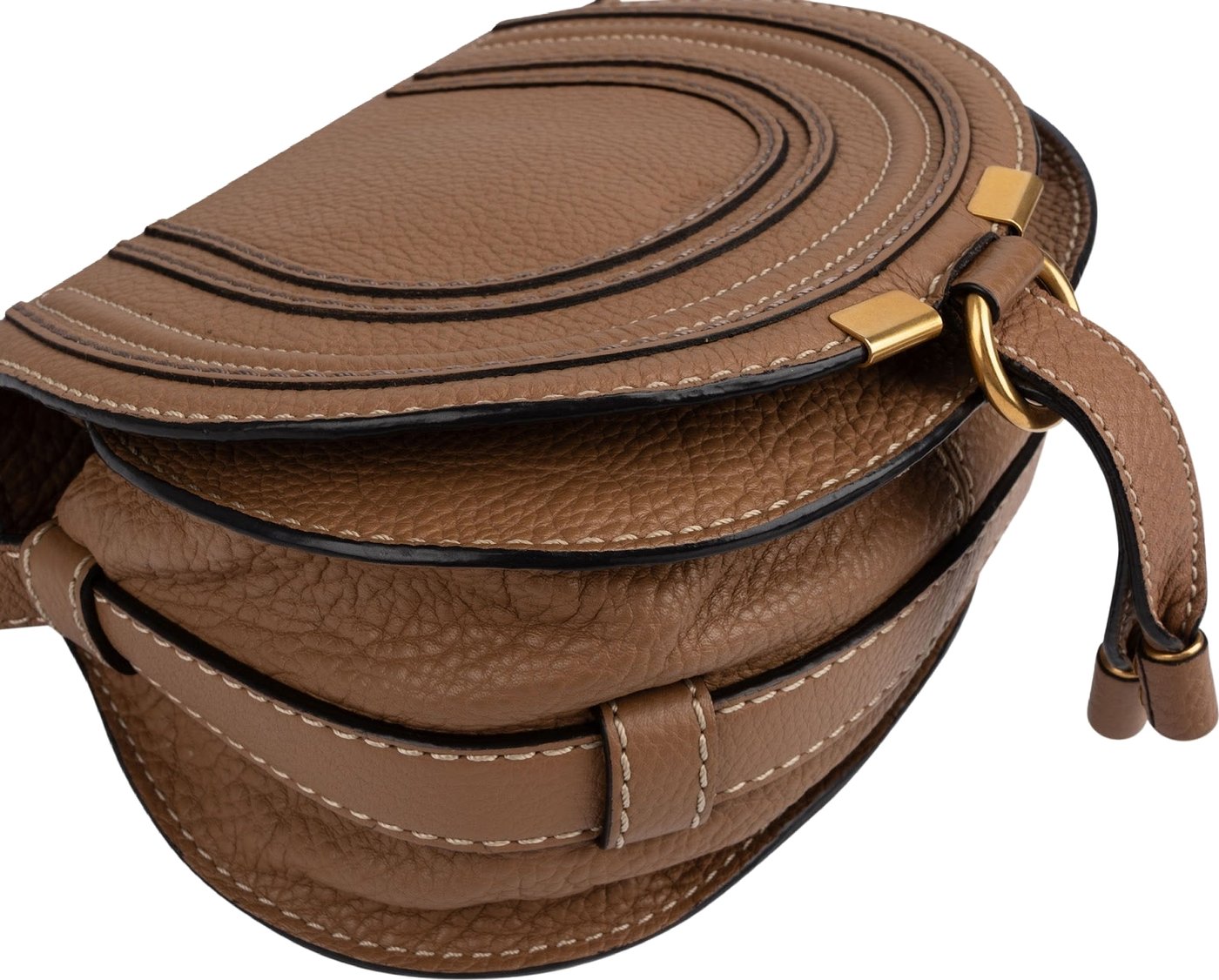 Chloé Grained Calfskin Mini Marcie Saddle Crossbody Bag