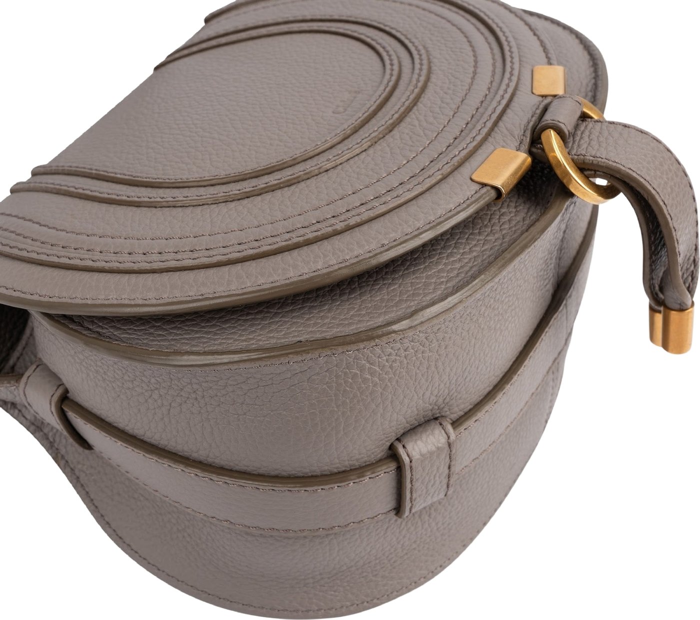 Chloé Grained Calfskin Mini Marcie Saddle Crossbody Bag
