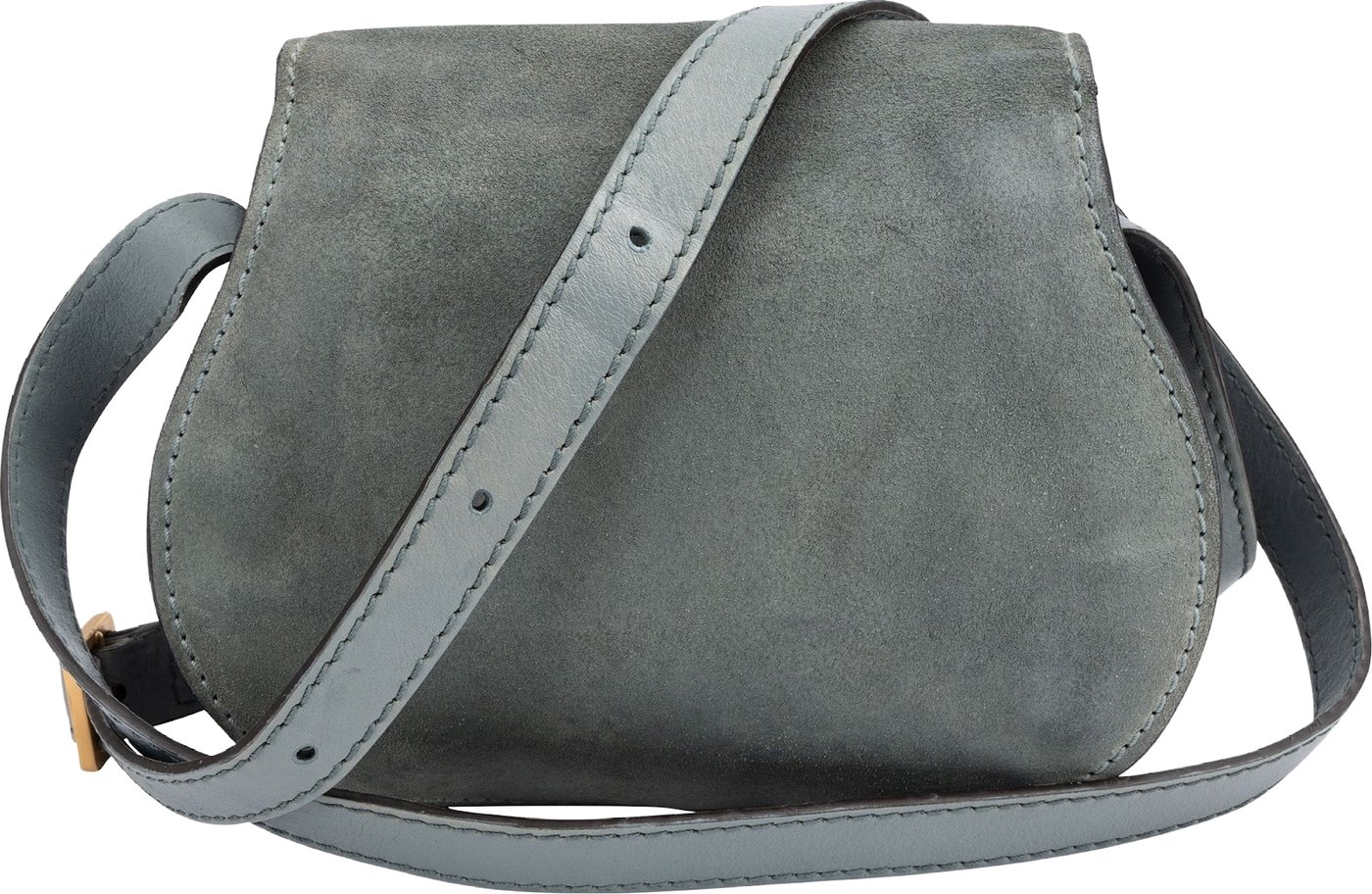 Chloé Suede Woven Leather Mini Marcie Saddle Crossbody Bag