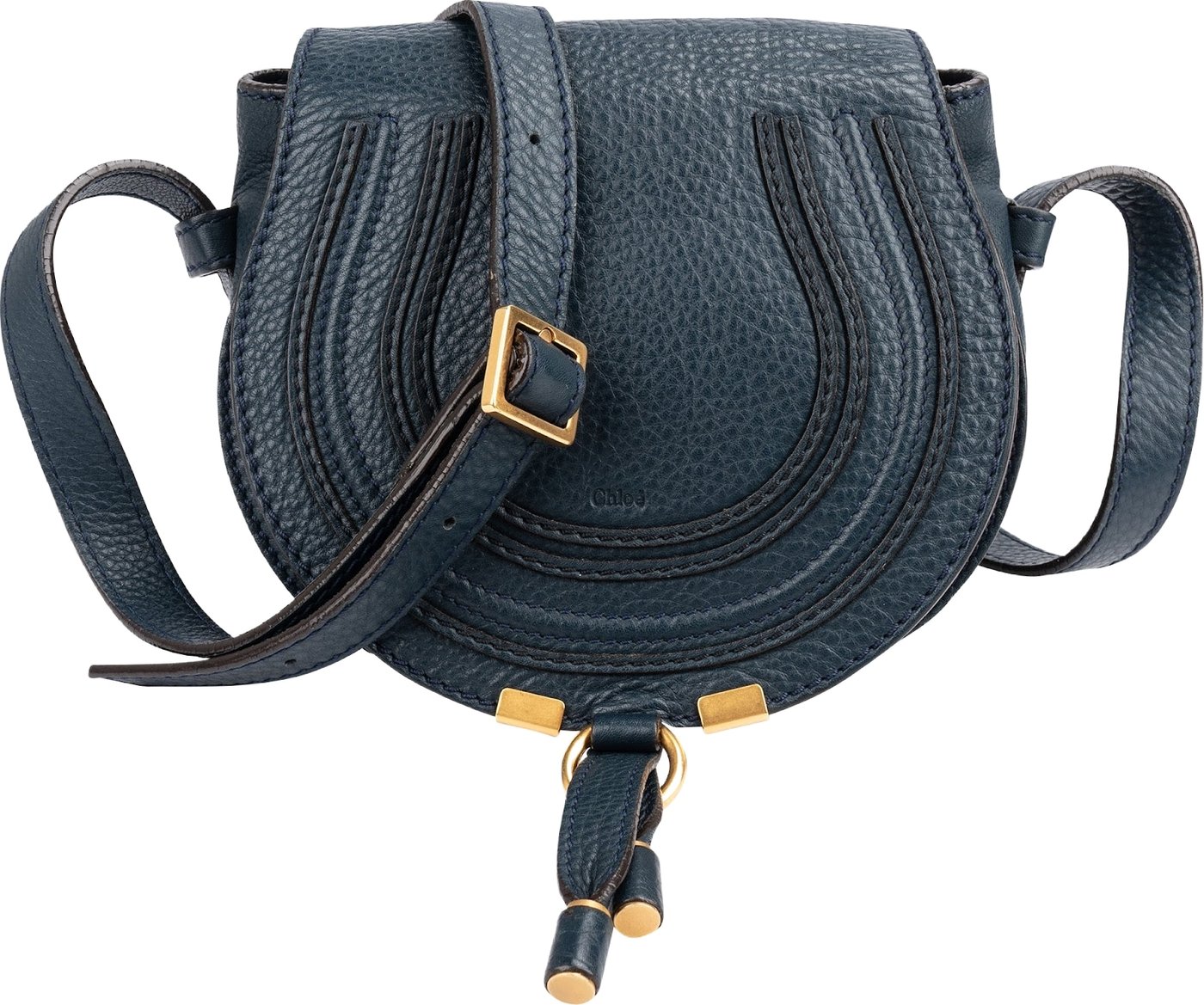 Chloé Grained Calfskin Mini Marcie Saddle Crossbody Bag