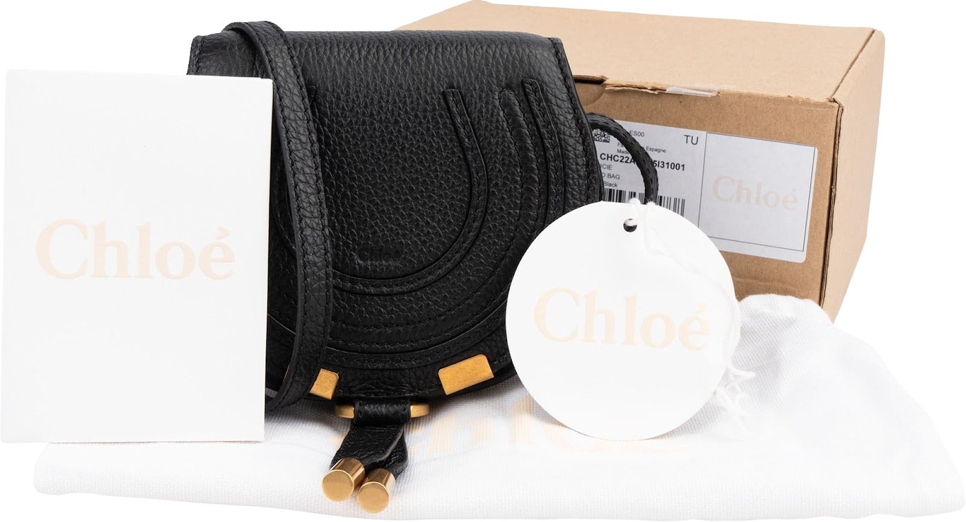 Chloé Grained Calfskin Nano Marcie Saddle Crossbody Bag
