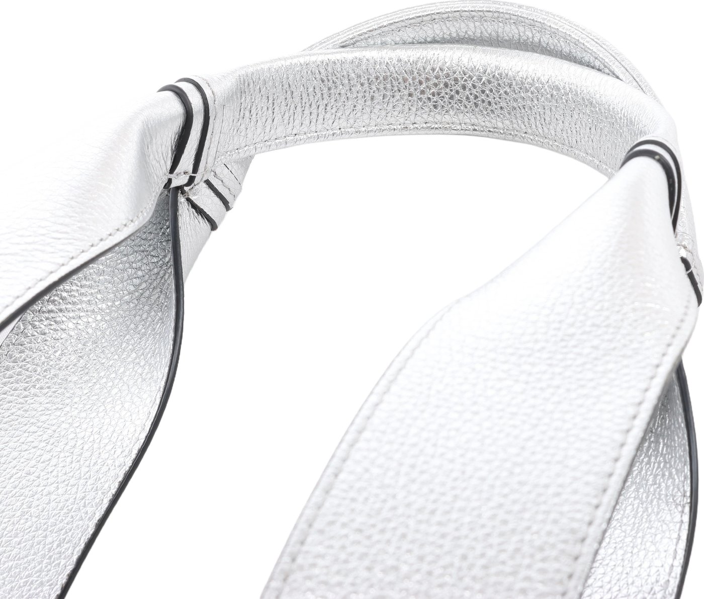 Chloe Woody Medium Leather Tote Shoulder Bag in Silver