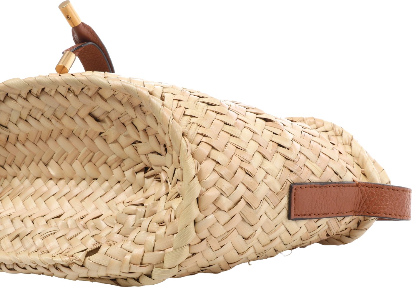 Chloe Marcie Small Raffia x Leather Crossbody Bag in Beige × Brown