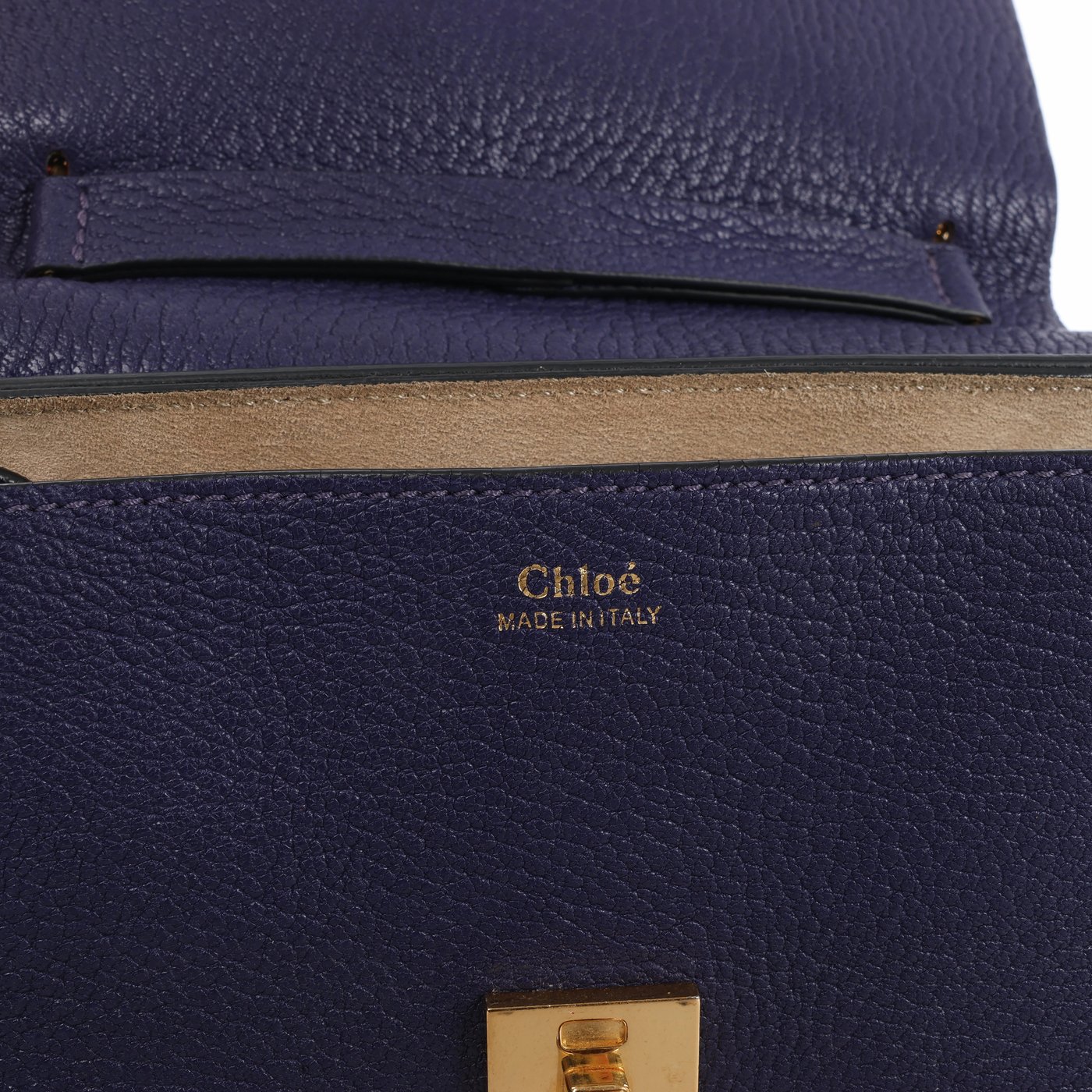 Chloe Drew Leather Chain Crossbody Bag in Purple