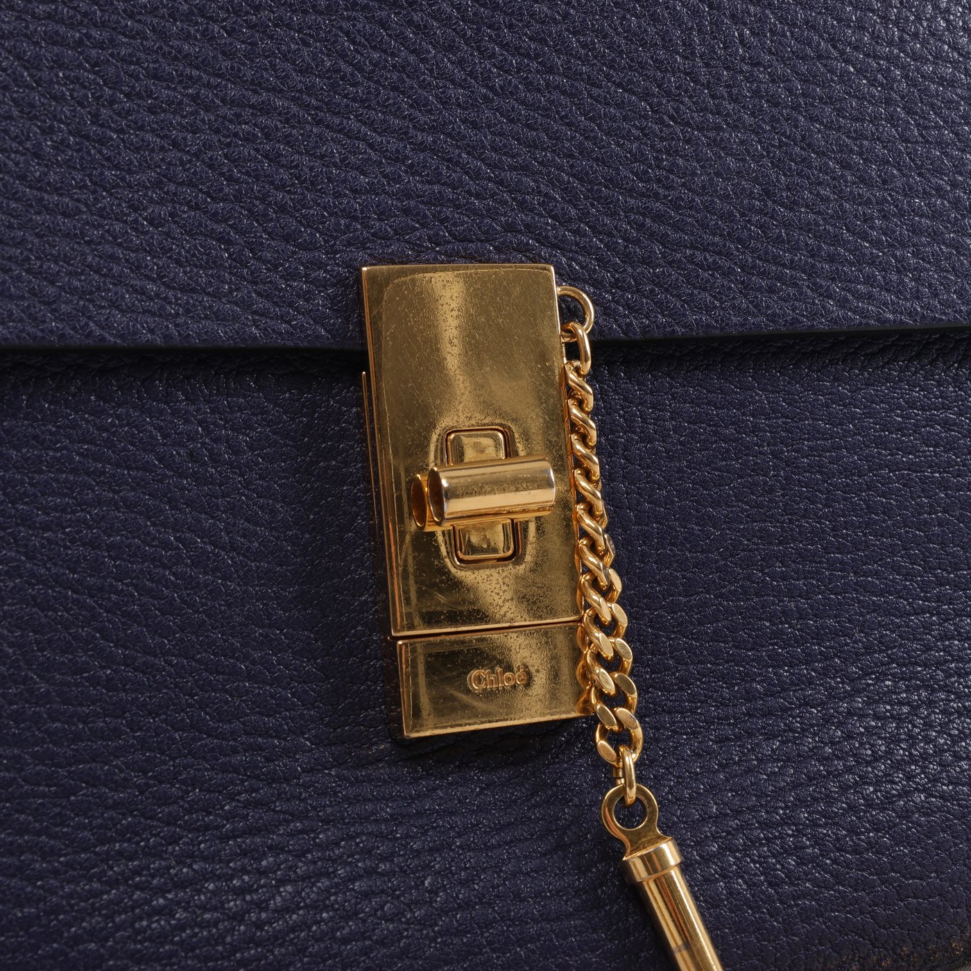Chloe Drew Leather Chain Crossbody Bag in Purple