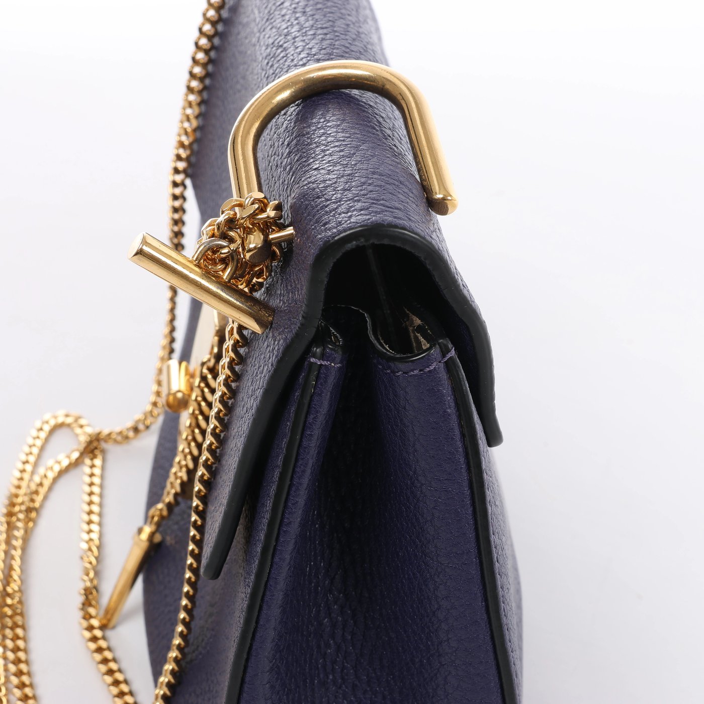 Chloe Drew Leather Chain Crossbody Bag in Purple
