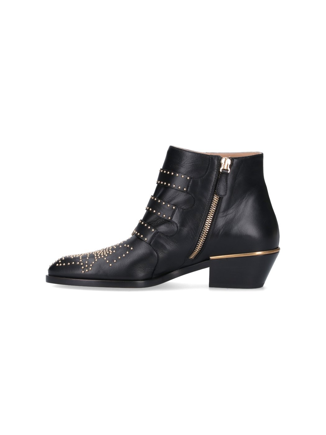 Black Nappa Leather Ankle Boots