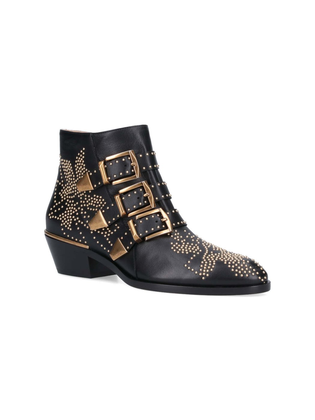 Black Nappa Leather Ankle Boots