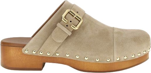 Chloé Beige Calf Leather Bos Taurus Clogs