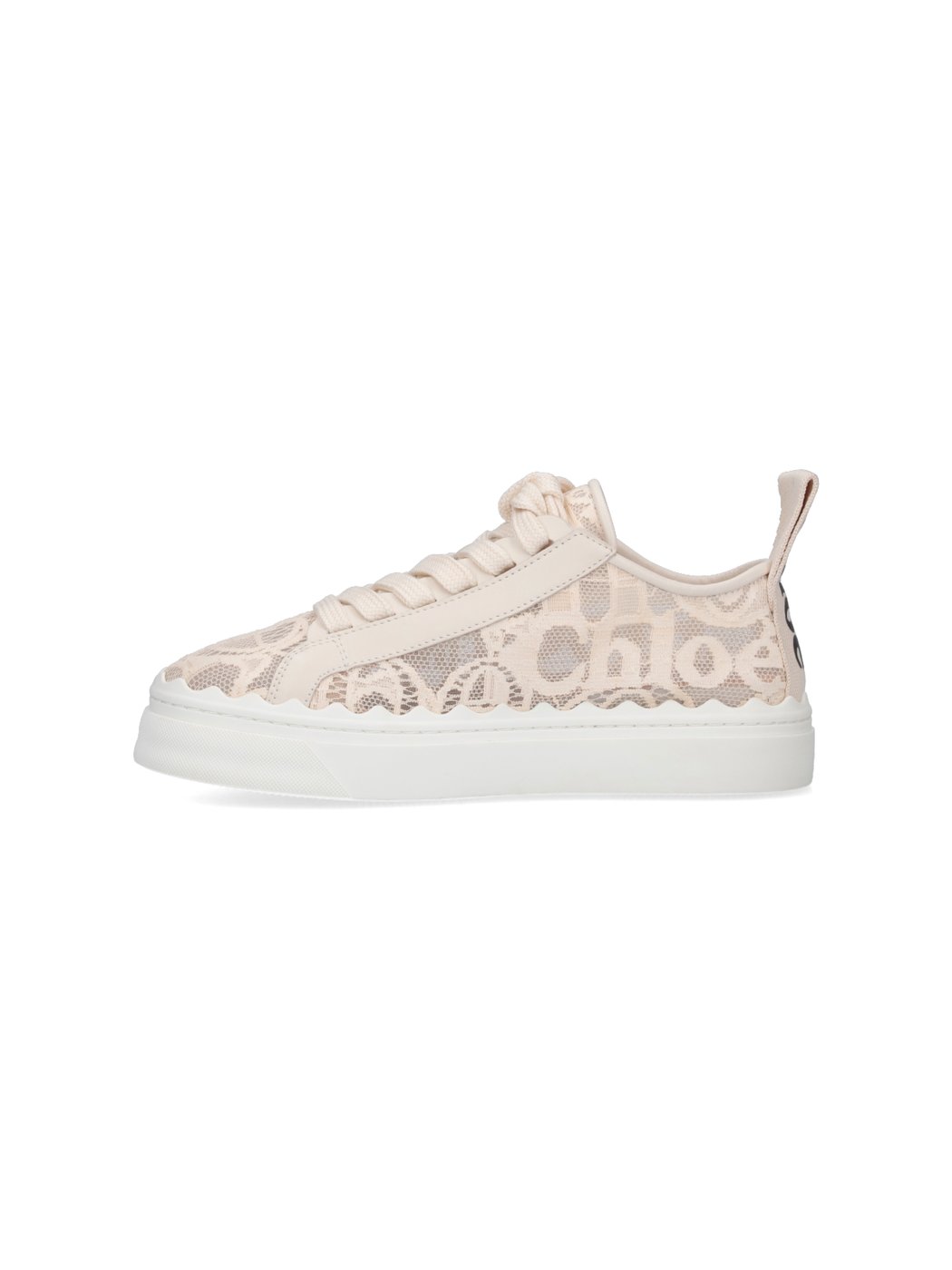 Beige Lauren Embroidered Mesh Sneakers