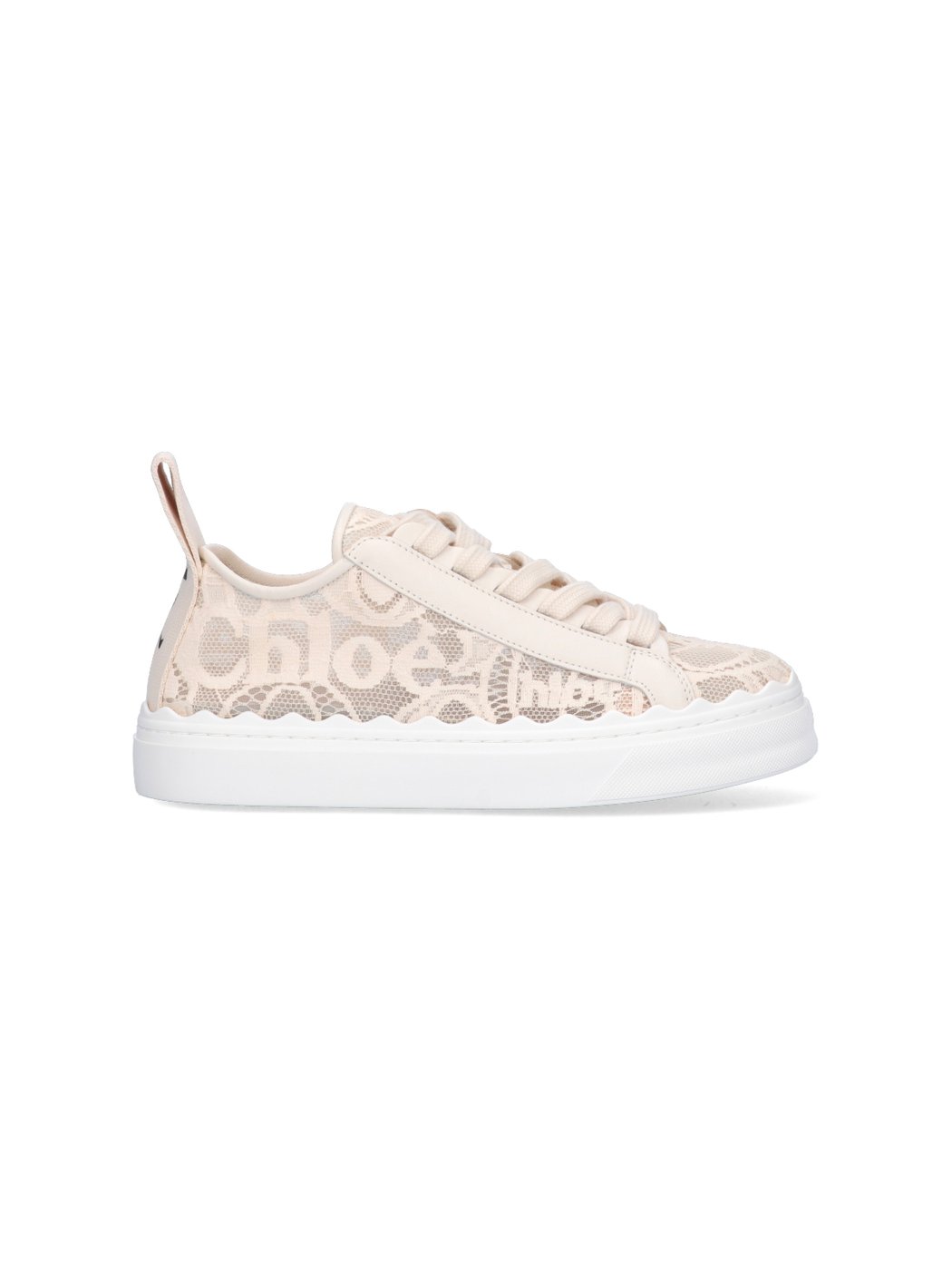 Beige Lauren Embroidered Mesh Sneakers
