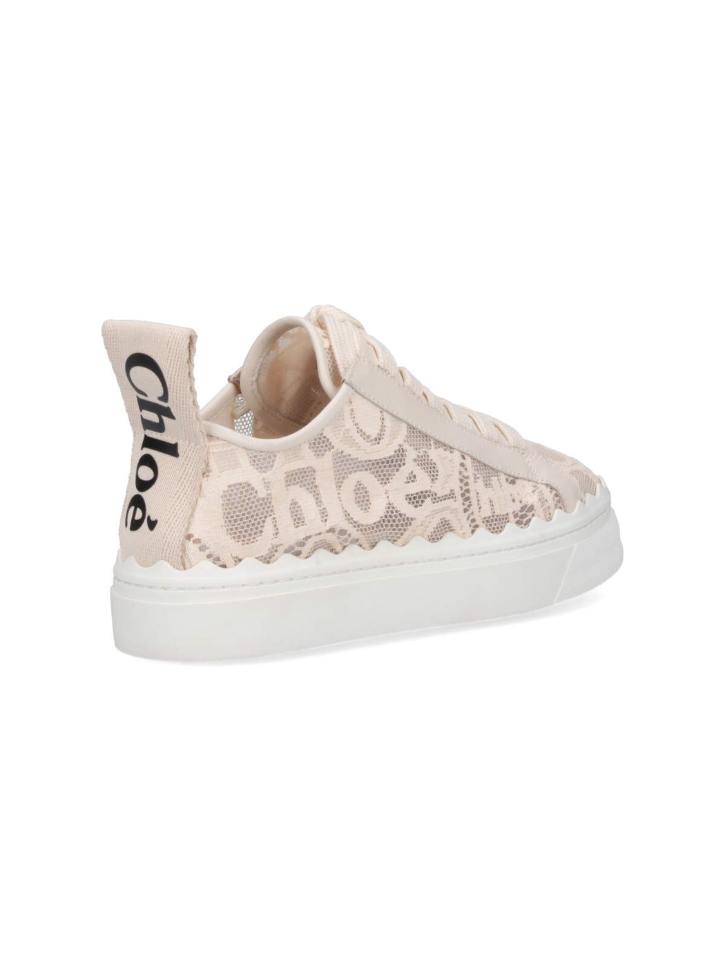 Beige Lauren Embroidered Mesh Sneakers