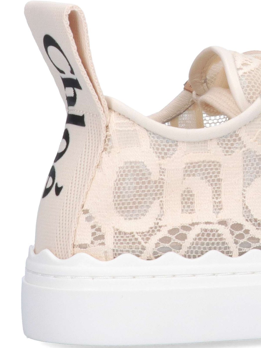 Beige Lauren Embroidered Mesh Sneakers
