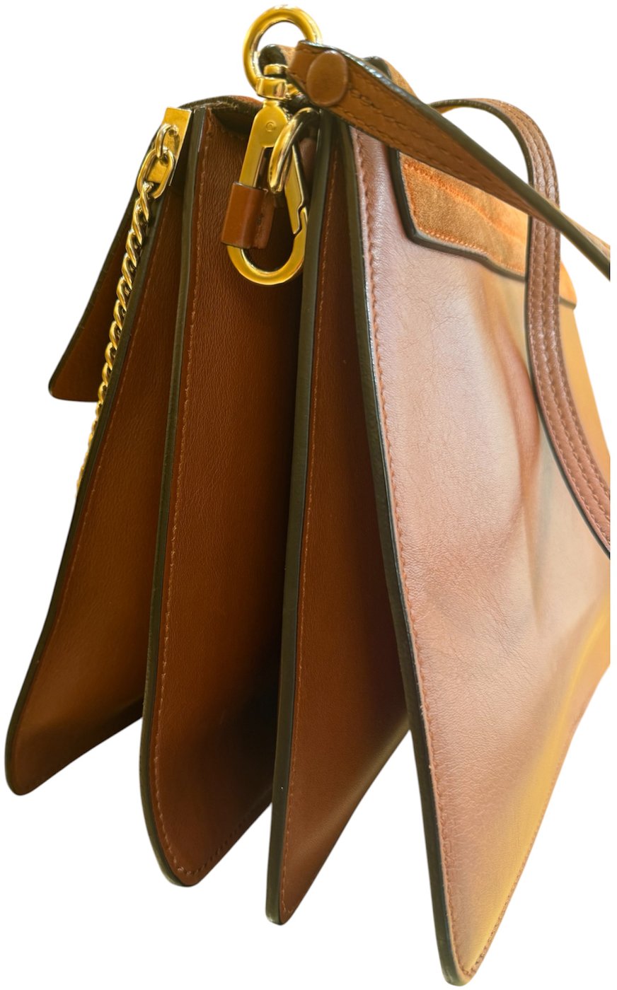 Chloe Faye Chain Leather and Suede Mini