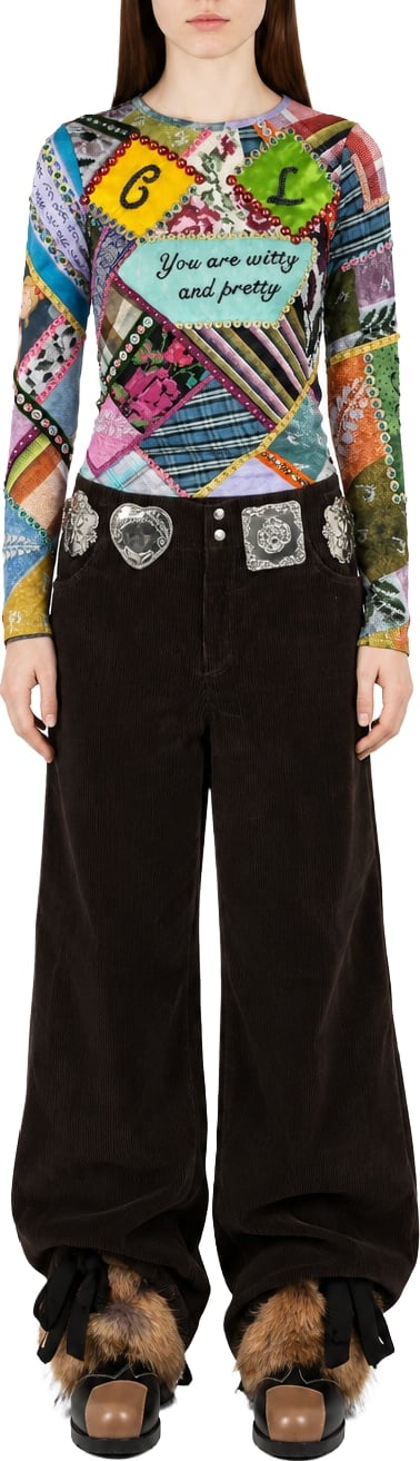 Witty beaded jersey top multi