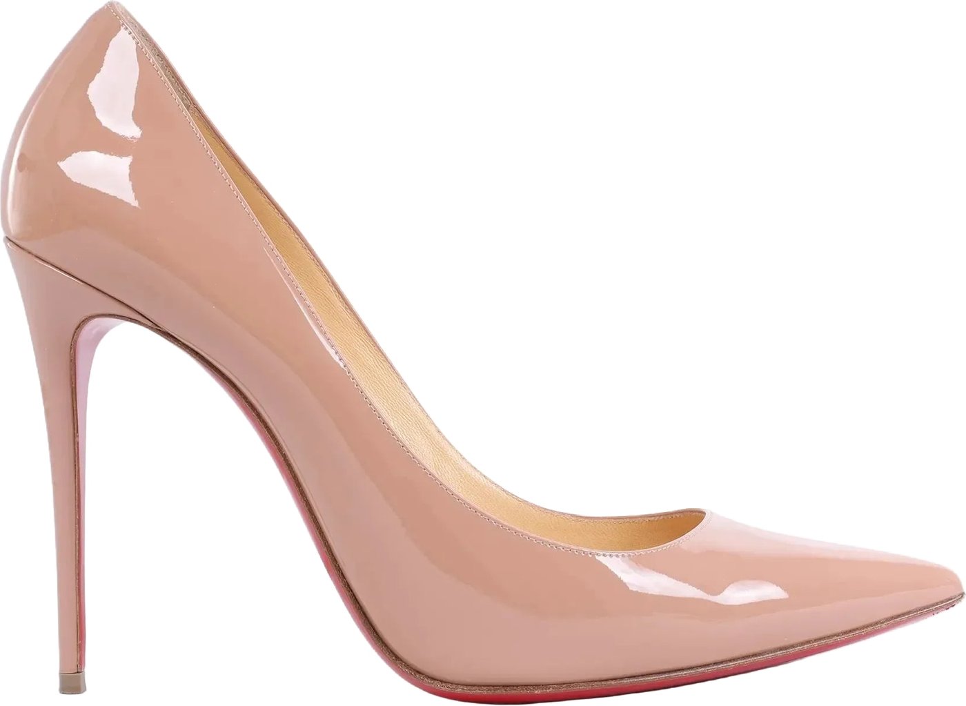 Christian Louboutin Kate 120 Patent Leather Heels in Beige, Size EU 41